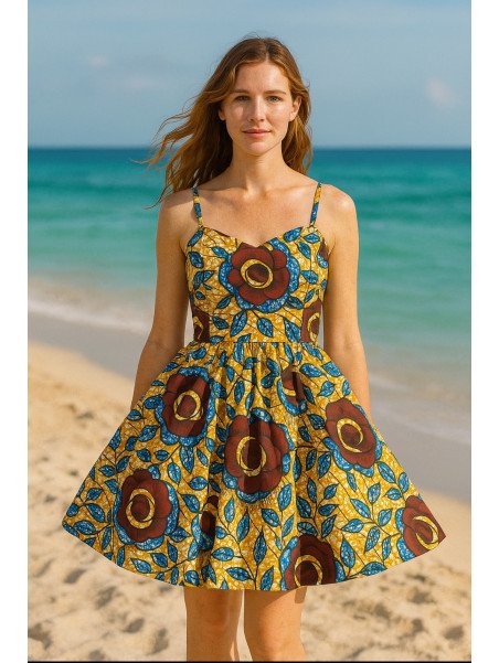 Vestido flor marrón