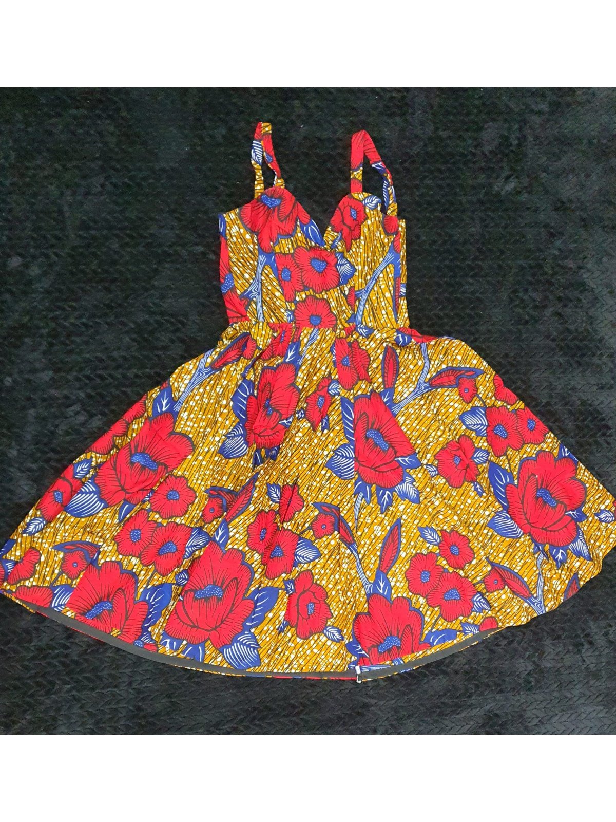 vestido flor roja