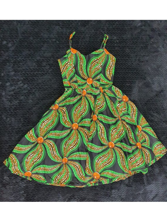 vestido punto naranja