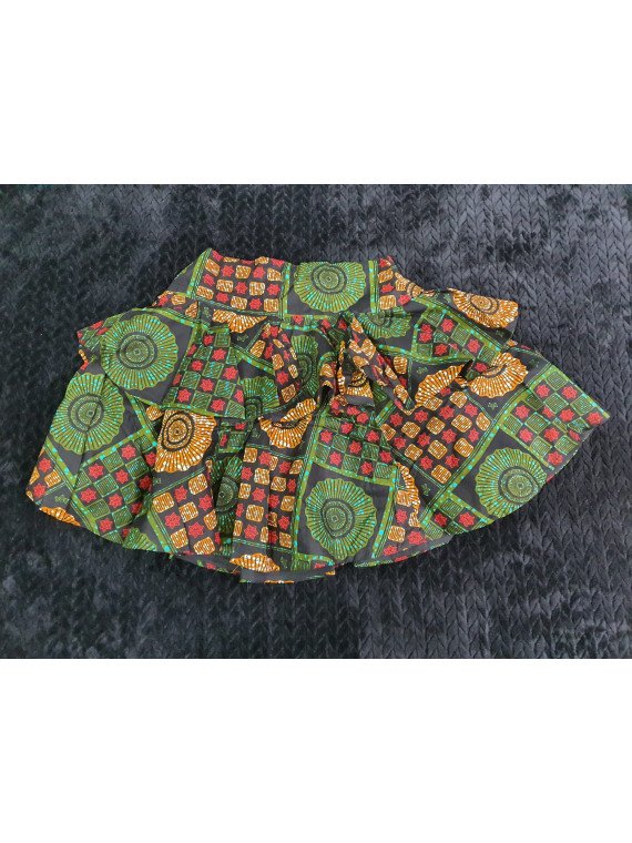 Falda verde dos volantes