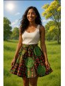 Falda verde dos volantes