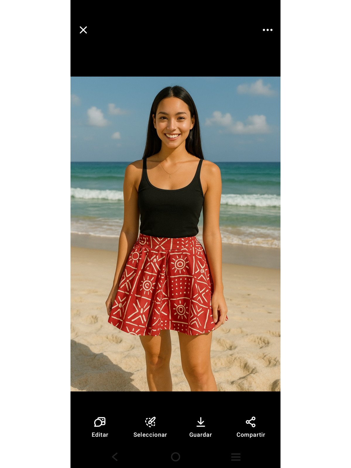 Falda corta roja