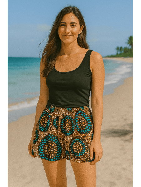 Falda círculos azul