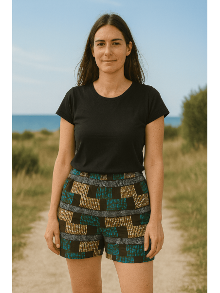 Pantalón cuadro turquesa