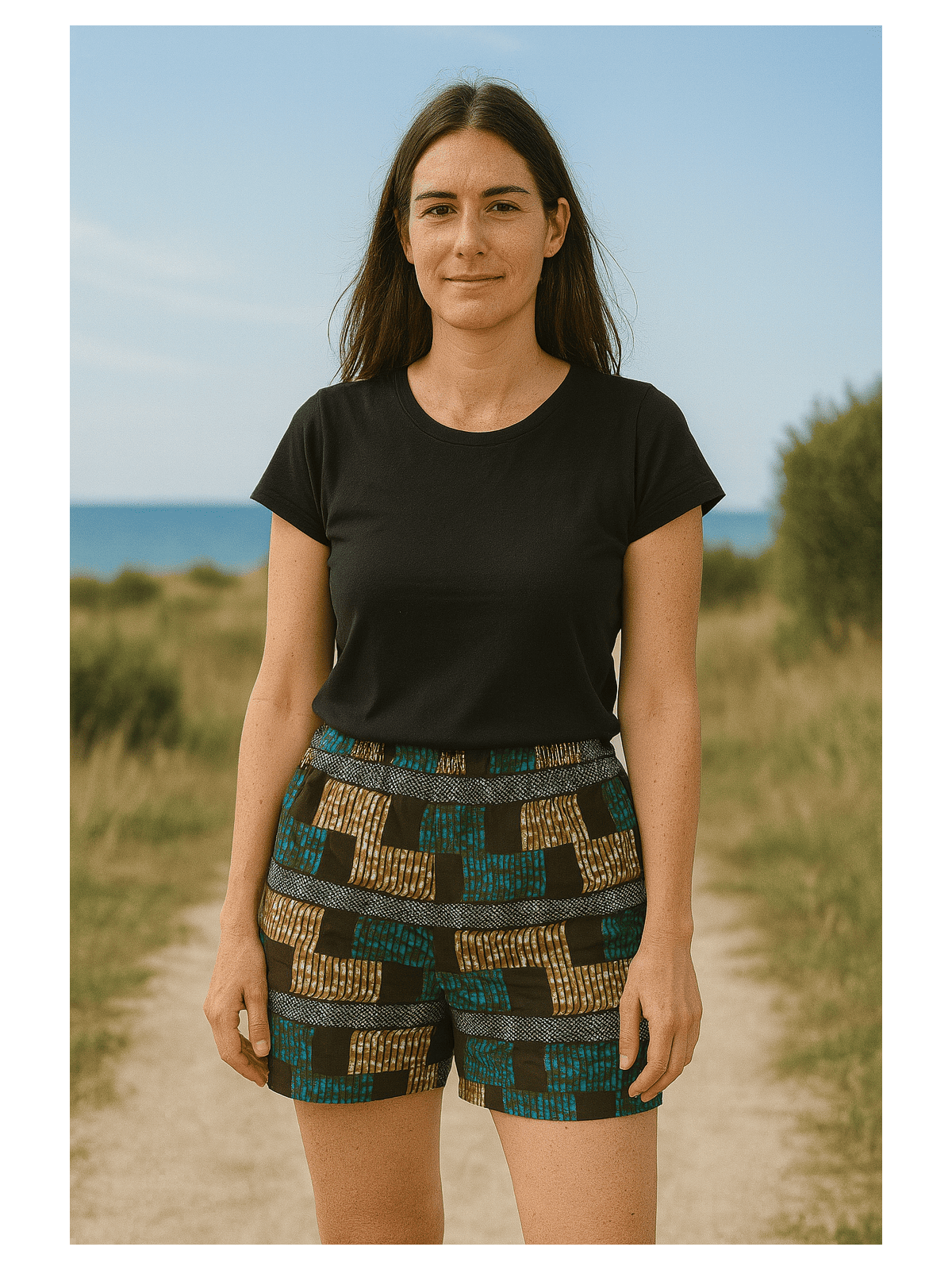 Pantalón cuadro turquesa