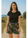 Pantalón cuadro turquesa